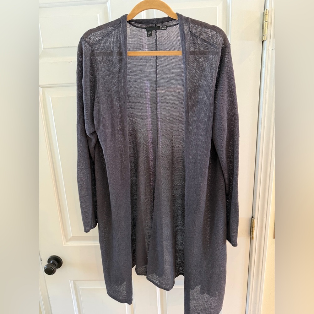 Eileen Fisher Sheer Gray Cardigan